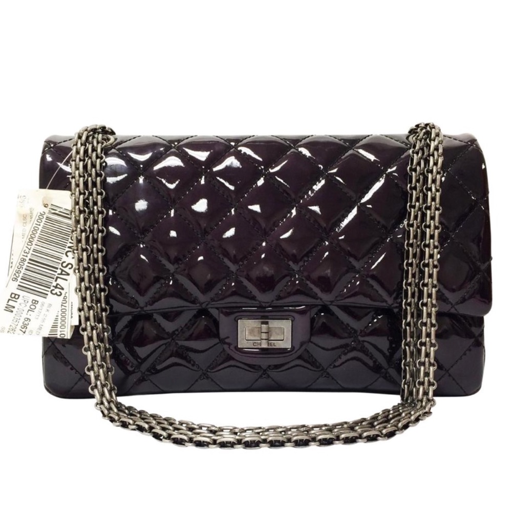 Chanel Reissue 2.55 226 Large Black Patent Leather Flap Bag
